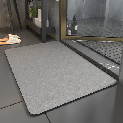 Fast-Drying Microsuede Bath Mat with Non-Slip Backing for Bathroom & Shower | Soft Absorbent Floor Mat for Modern Home | Safe