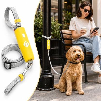 Ortekor Quick-Tether Dog Leash for Cafes, Patios & Parks - Keep Your Dog Close Hands-Free