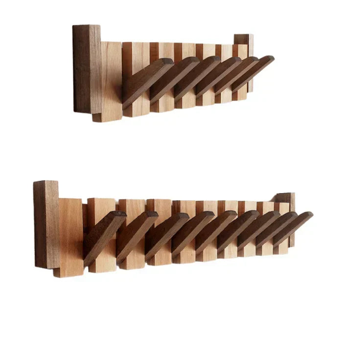 Wall-Mount Piano Key Coat Rack in Solid Wood for Entryway & Bedroom