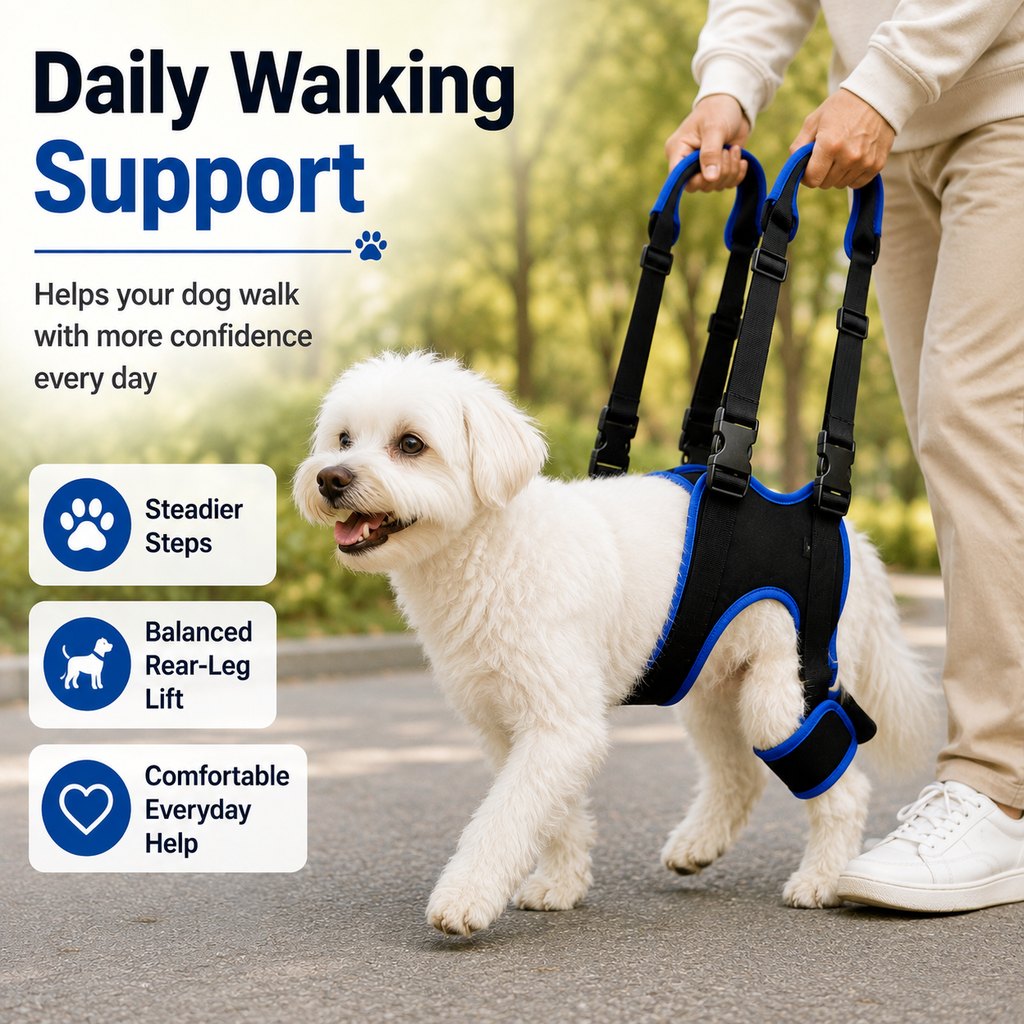 Ortekor Rear Leg Support Sling for Dogs - Lift Assist Harness for Senior Dogs on Stairs, Cars & Daily Walks