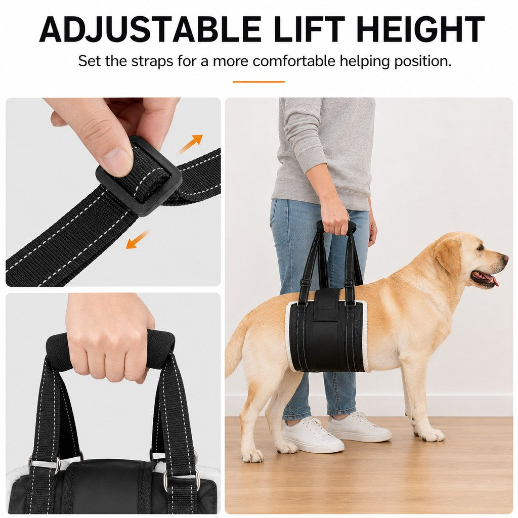 Ortekor Rear Support Dog Lift Sling for Senior Dogs - Soft Adjustable Hind-Leg Assistance for Stairs, Cars & Potty Breaks