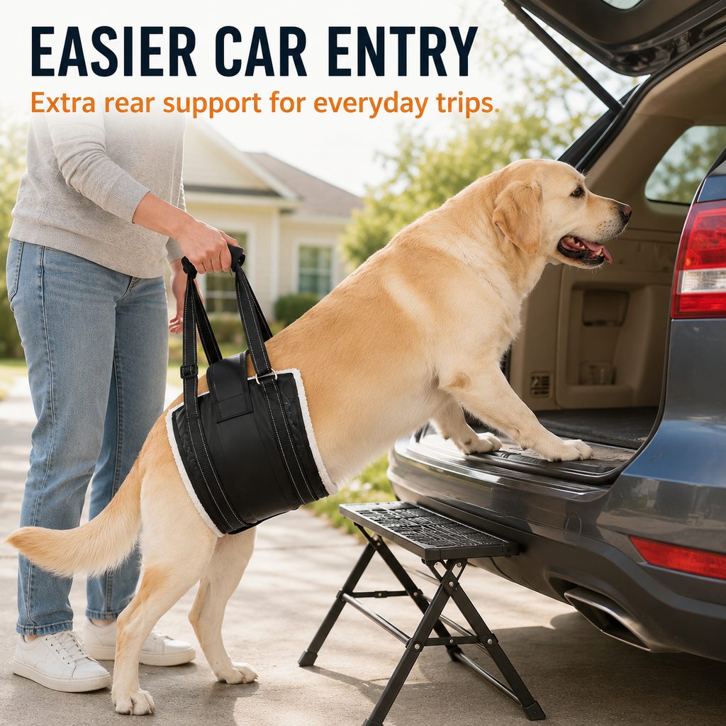 Ortekor Rear Support Dog Lift Sling for Senior Dogs - Soft Adjustable Hind-Leg Assistance for Stairs, Cars & Potty Breaks
