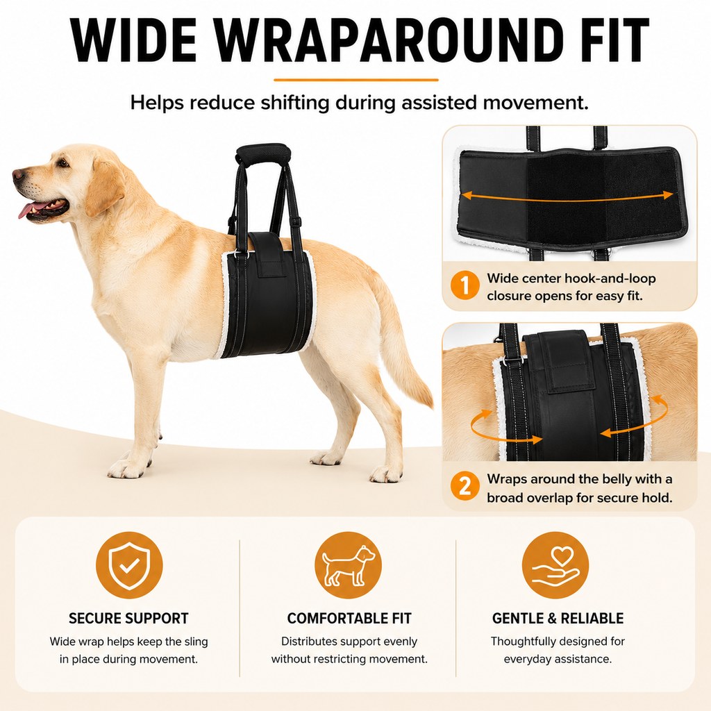 Ortekor Rear Support Dog Lift Sling for Senior Dogs - Soft Adjustable Hind-Leg Assistance for Stairs, Cars & Potty Breaks