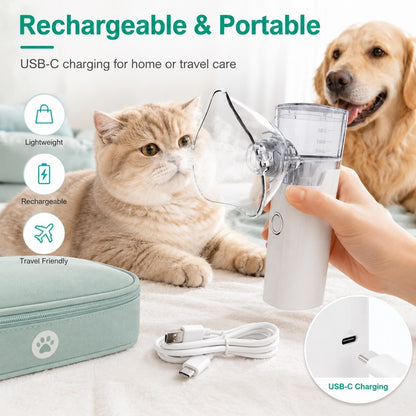 Ortekor Portable Pet Nebulizer Care Kit for Cats & Dogs - Quiet Mist Device for Senior & Sensitive Pets