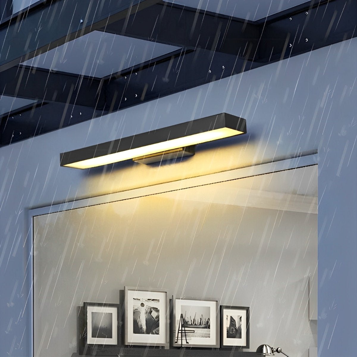 Motion Sensor Outdoor Wall Light Black Stainless Steel LED Sconce for Entrance Porch Doorway Waterproof Modern Exterior Fixture 12.6 in