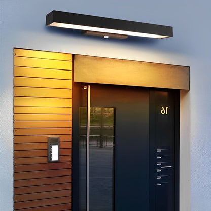 Motion Sensor Outdoor Wall Light Black Stainless Steel LED Sconce for Entrance Porch Doorway Waterproof Modern Exterior Fixture 12.6 in