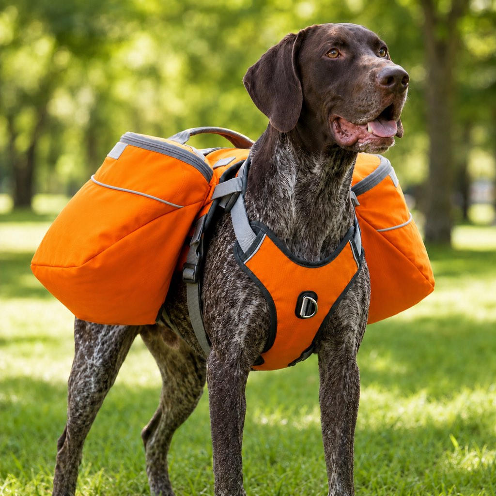 Ortekor Dog Saddlebag Backpack Harness for Hiking & Camping - Hands-Free Storage for Water, Treats & Trail Essentials