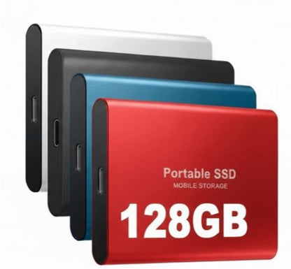 Portable Solid-State Drive 128GB USB-C High-Speed External Storage up to 1050 MB/s for Laptops Computers Backup Media Files Photo Video Tran