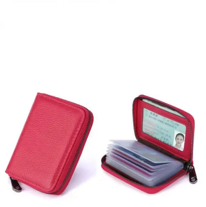 Slim Multi-Slot Card Holder Wallet with RFID Protection for Women – Compact Leather Credit Card Organizer Case for Purse, Travel &