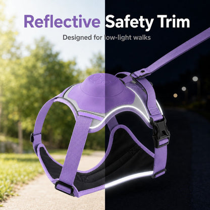 Ortekor No-Pull Reflective Dog Harness with Built-In Retractable Leash for Safer Daily Walks