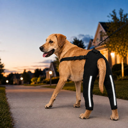 Ortekor Reflective Dog Rear Leg Support Brace for Evening Walks & Recovery Comfort