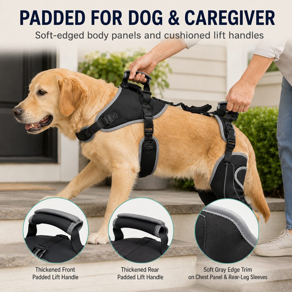 Ortekor Full-Body Dog Lift Harness with Dual Rear-Leg Support - Easier Standing, Stairs & Car Entry