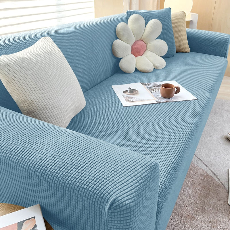 Stretch Sofa Cover Slipcover with Non-Slip Foam Strips for Living Room Furniture Protection