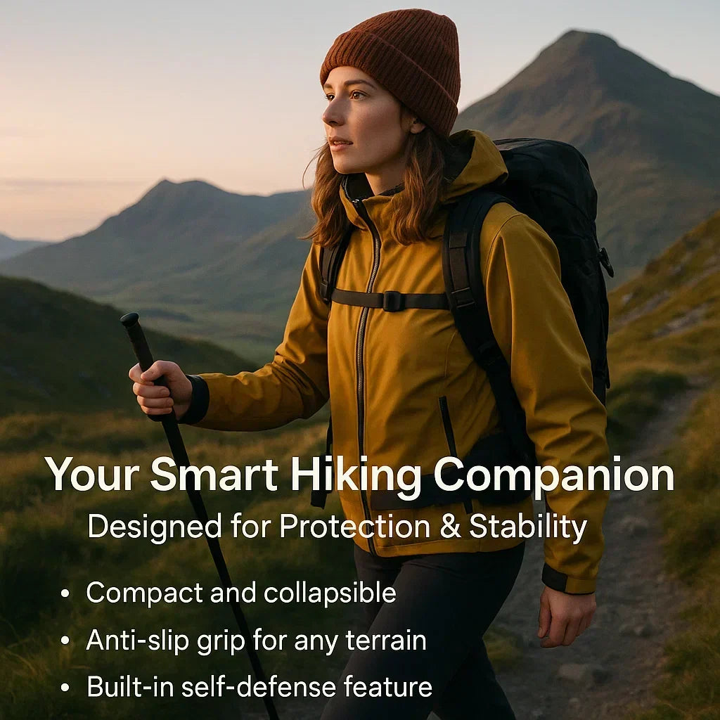 Telescopic Defense Cane with Quick-Release Button for Urban Safety & Trail Hiking