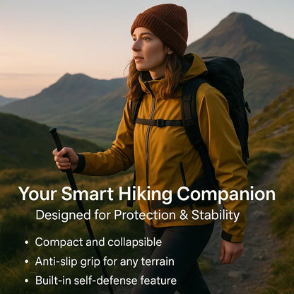 Telescopic Defense Cane with Quick-Release Button for Urban Safety & Trail Hiking