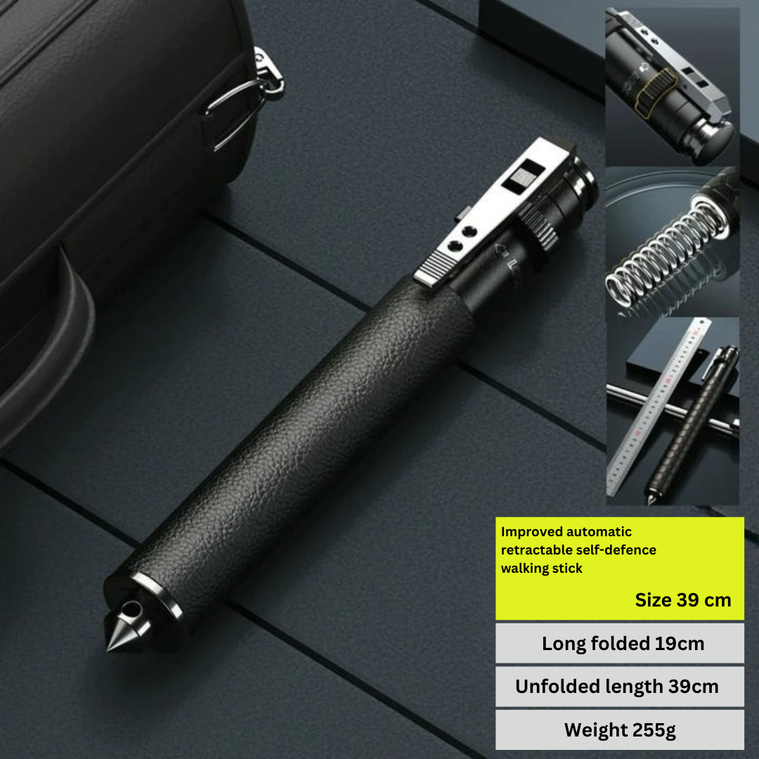 Telescopic Defense Cane with Quick-Release Button for Urban Safety & Trail Hiking