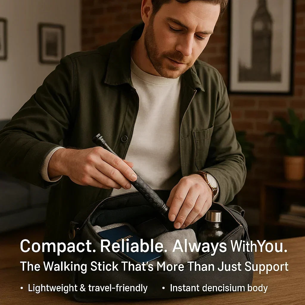 Telescopic Defense Cane with Quick-Release Button for Urban Safety & Trail Hiking