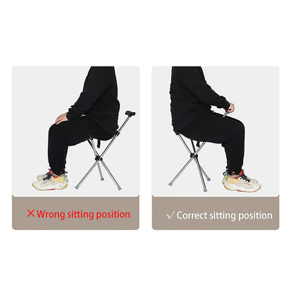 Folding Walking Cane with Built-In Seat & Tripod Base – Adjustable Height 22-34 in, Supports 287 lb, Lightweight 2.4 lb Aluminum Portable