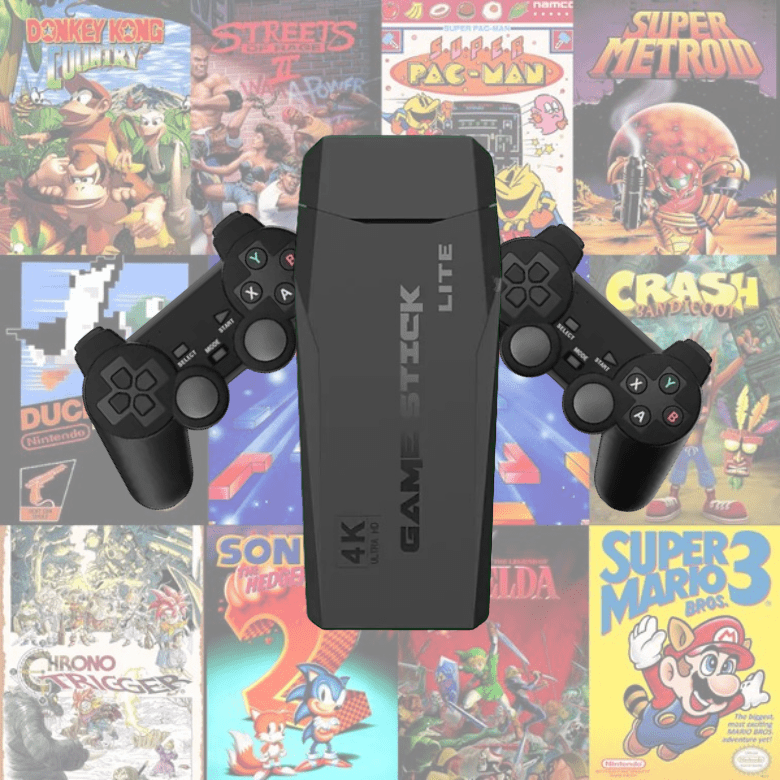 Classic Gaming Stick With 15,000+ Retro Titles HDMI Plug-and-Play Wireless Controller Bundle Home Entertainment Game Device for TV