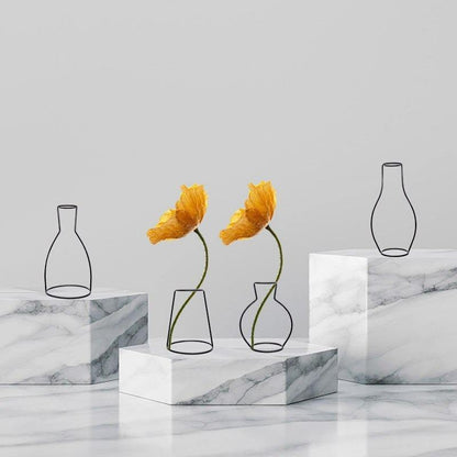 Sleek Iron Line Vase Stand