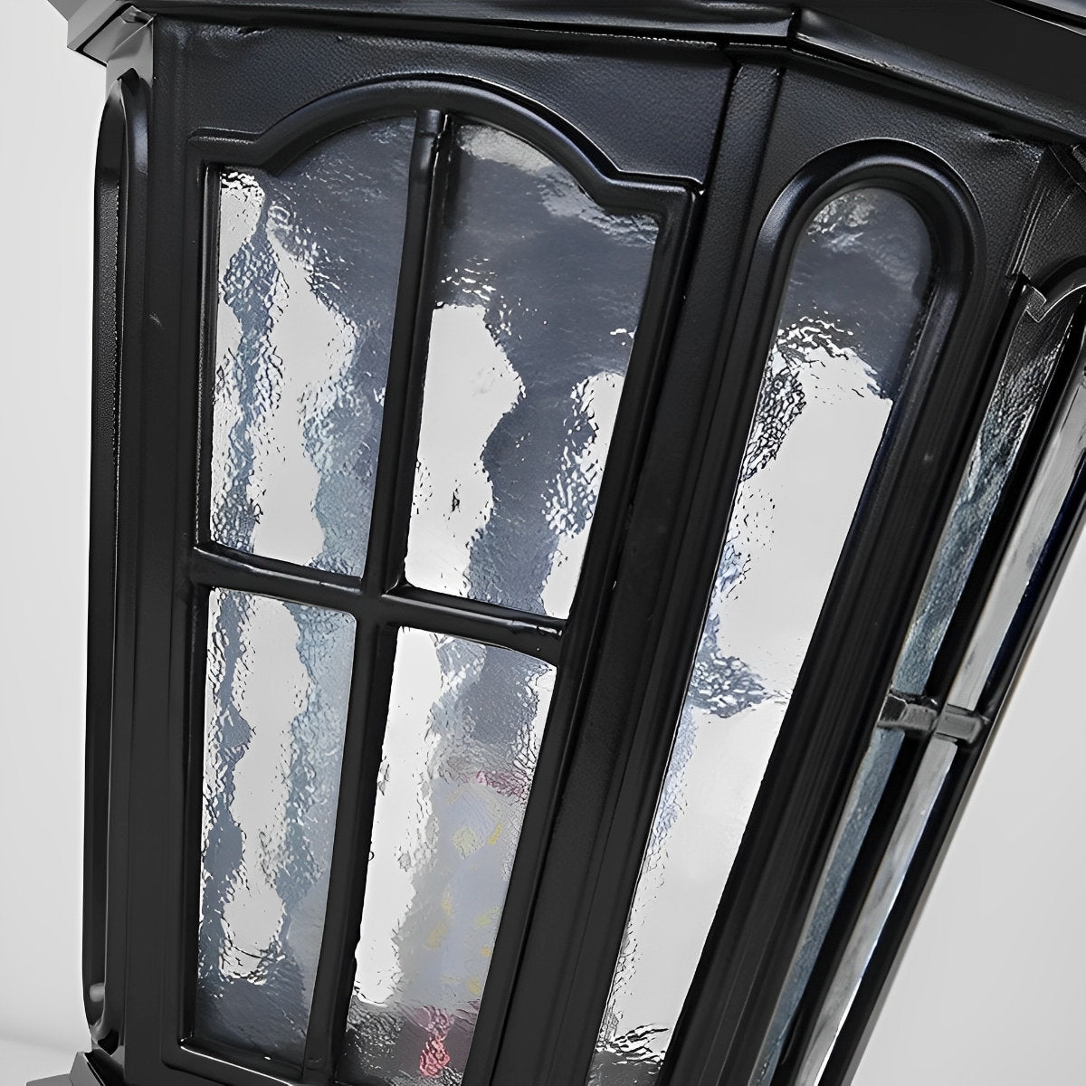 Solar Fence Post Light Cast Aluminum 17 in Tall Warm LED Lantern Waterproof for Driveway Patio Pillar Garden Pathway Gate Post Outdoor Light