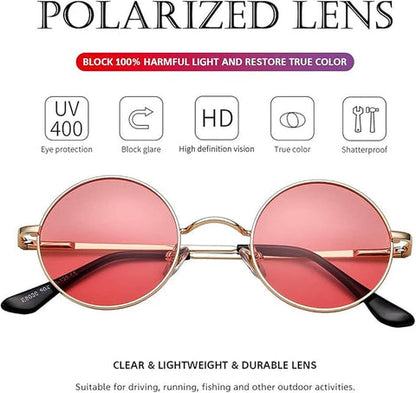 Retro Round Polarized Sunglasses with UV Protection | Vintage Style for Outdoor Adventures