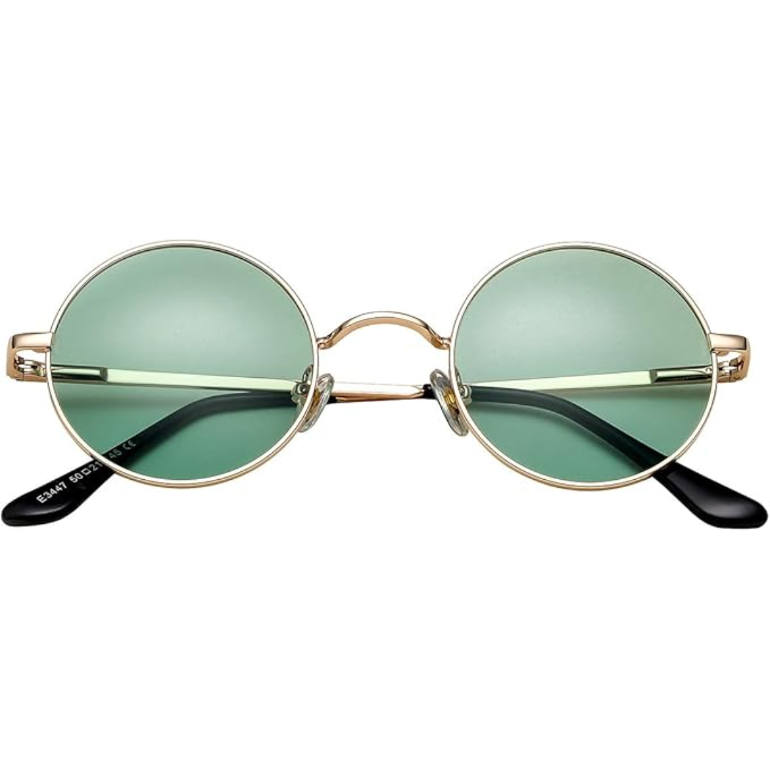 Circle Frame Polarized Sunglasses Anti-Glare UV Protection Vintage Round Eyewear for Outdoor Beach Festival Everyday Wear Men Women