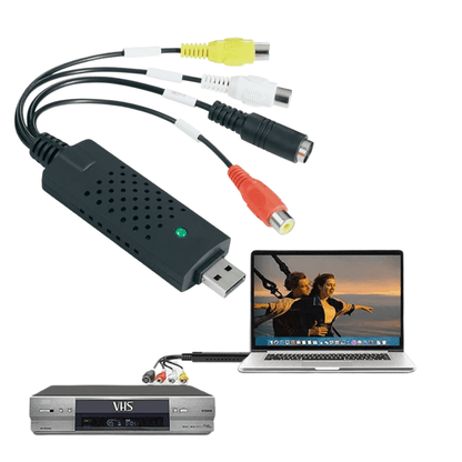 USB Video Cassette Digitizer for Home Movies – Save Old Tapes to Your Computer for Mac & PC – Analog to Digital Transfer Tool