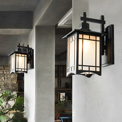 Outdoor Solar Lantern Sconce with Remote Control 13.4 Inch Cast Aluminum Waterproof Porch Light Black Bronze for Front Door Garden Patio