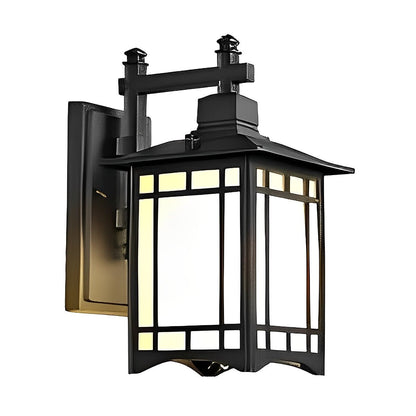 Outdoor Solar Lantern Sconce with Remote Control 13.4 Inch Cast Aluminum Waterproof Porch Light Black Bronze for Front Door Garden Patio