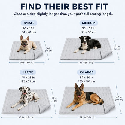 Ortekor Reversible All-Season Cooling-Feel Pet Mat for Dogs & Cats - Home, Crate & Car Comfort Without Water, Freezing or Power