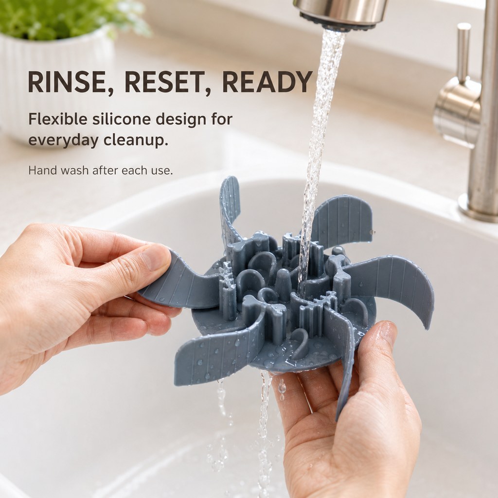 Ortekor Fishbone Slow Feeder Bowl Insert for Fast-Eating Dogs - Trim-to-Fit Suction Insert or Stainless Steel Bowl Set