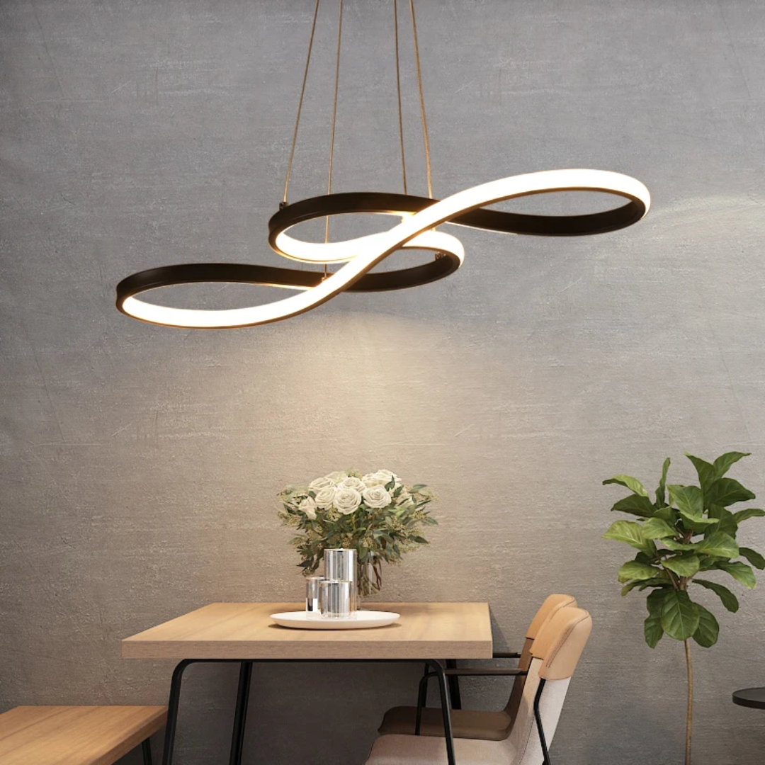 Circular Aluminum Ceiling Fixture Dimmable LED 30 in Ring Hanging Light for Dining Table Kitchen Island Modern Overhead Chandelier with Remo