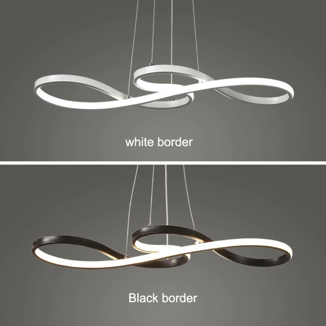 Modern Circle Hanging Fixture with Remote Dimming for Dining Room & Kitchen Island Adjustable Height 47 in Black White Gold Finish Contempor