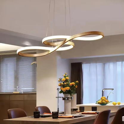 Circular Aluminum Ceiling Fixture Dimmable LED 30 in Ring Hanging Light for Dining Table Kitchen Island Modern Overhead Chandelier with Remo
