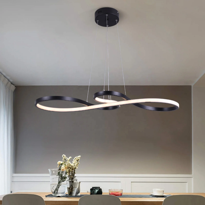 Circular Aluminum Ceiling Fixture Dimmable LED 30 in Ring Hanging Light for Dining Table Kitchen Island Modern Overhead Chandelier with Remo