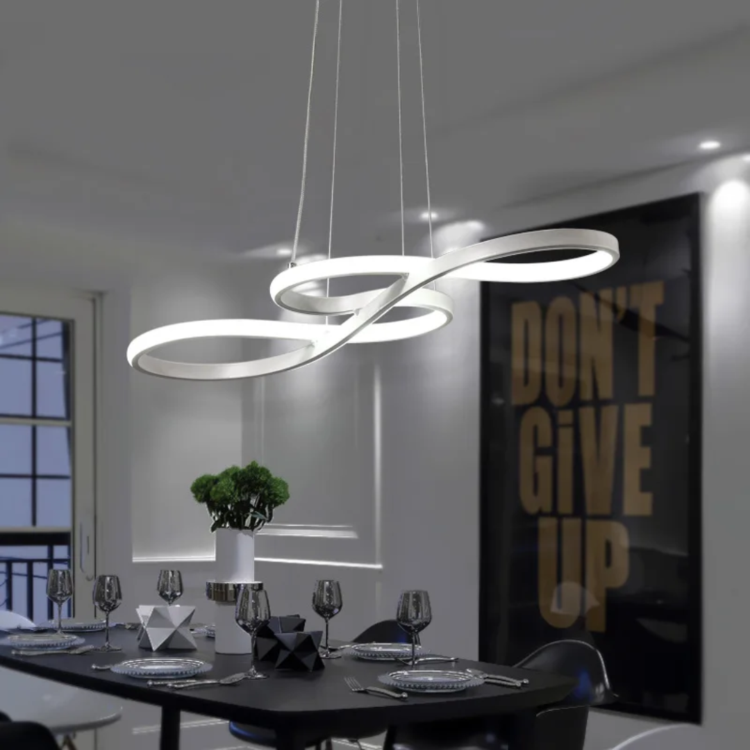Circular Aluminum Ceiling Fixture Dimmable LED 30 in Ring Hanging Light for Dining Table Kitchen Island Modern Overhead Chandelier with Remo