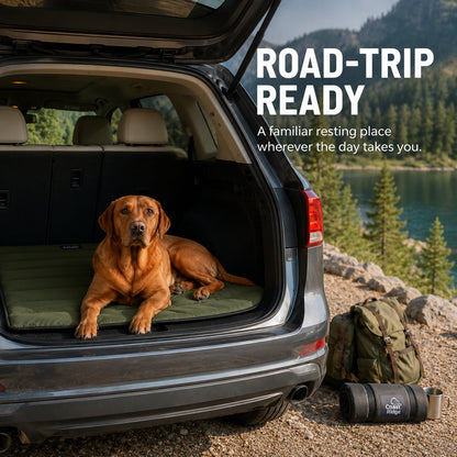 Ortekor Portable Roll-Up Dog Travel Mat for Camping & Car Trips - Keeps Pets Off Damp, Dirty Ground