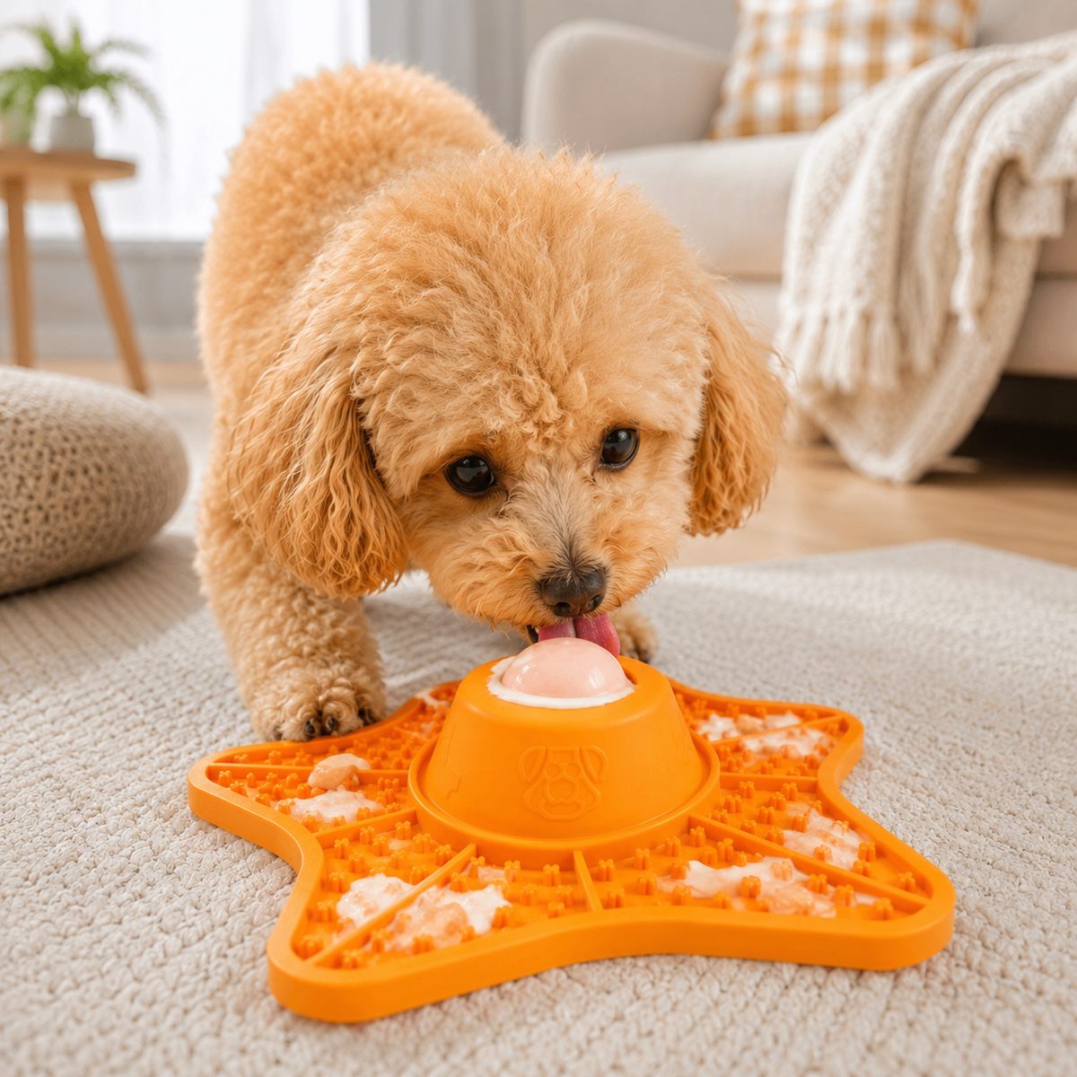 Ortekor Interactive Rolling Ball Slow Feeder Lick Mat for Dogs & Cats - Keeps Fast Eaters Busy During Meals, Grooming & Frozen Treat Time