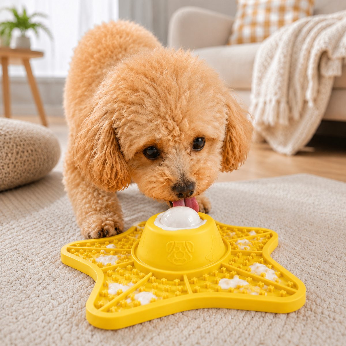 Ortekor Interactive Rolling Ball Slow Feeder Lick Mat for Dogs & Cats - Keeps Fast Eaters Busy During Meals, Grooming & Frozen Treat Time
