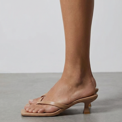Women's Low Heel Sandals - Open Toe Strappy Heels for Summer - Dressy Casual Footwear for Ladies - Elegant Kitten Heel Shoes
