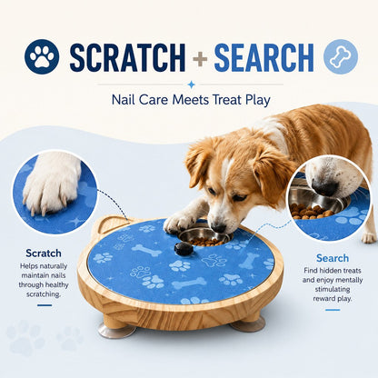 Ortekor 2-in-1 Rotating Dog Nail Scratch Board & Treat Puzzle for At-Home Front-Paw Care - Designed for Dogs That Dislike Clippers