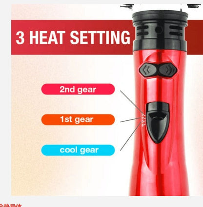 Dual-Brush Volumizing Hot Air Styler with 360° Rotation & 3 Heat Settings for All Hair Types