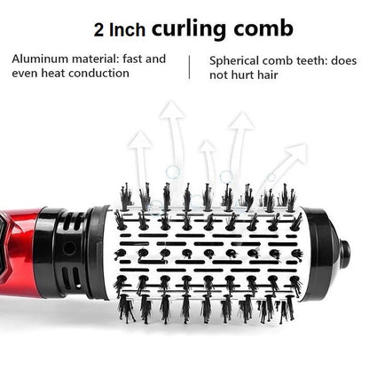Dual-Brush Volumizing Hot Air Styler with 360° Rotation & 3 Heat Settings for All Hair Types