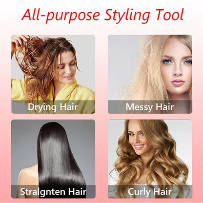 Dual-Brush Volumizing Hot Air Styler with 360° Rotation & 3 Heat Settings for All Hair Types