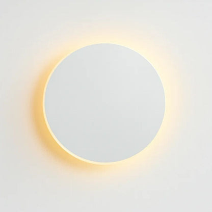 LED Circular Wall Sconce with Backlight Halo – Aluminum & Acrylic Fixture for Hallway, Bedroom, Living Room | Modern Indoor Lighting