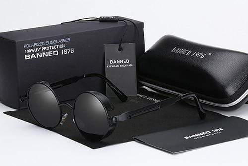 Retro Round Polarized Sunglasses with Steampunk Design | Stylish Eye Protection for Everyday Adventures