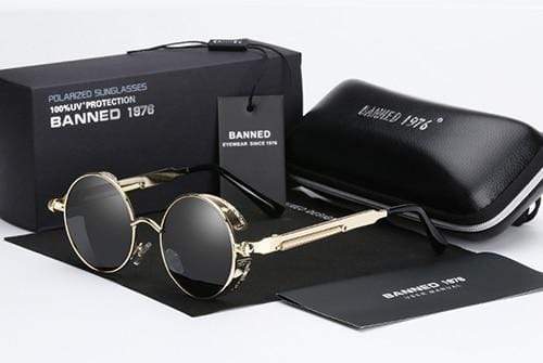 Retro Round Polarized Sunglasses with Steampunk Design | Stylish Eye Protection for Everyday Adventures