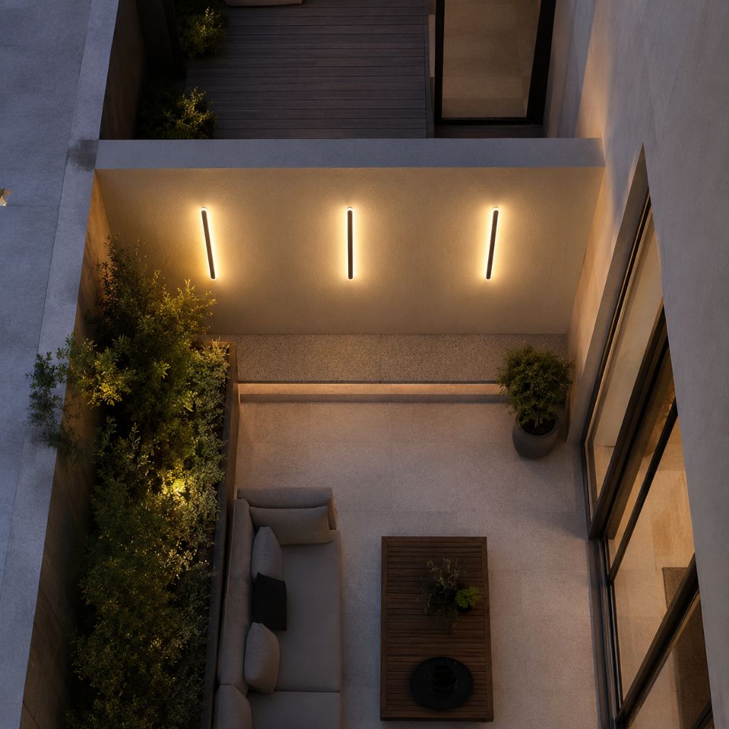 Curved Aluminum Outdoor Wall Sconce LED Hardwired Waterproof Light Fixture for Entryway Patio Porch Modern Exterior Lighting 12-39 Inch