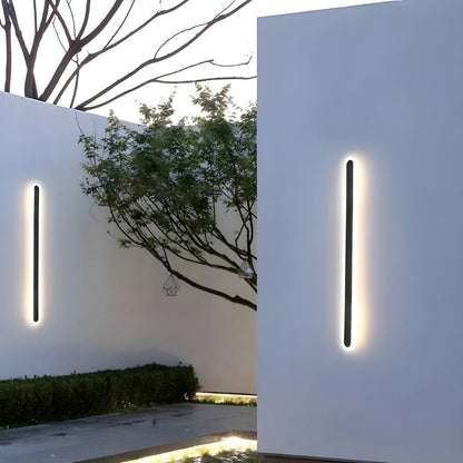 Curved Aluminum Outdoor Wall Sconce LED Hardwired Waterproof Light Fixture for Entryway Patio Porch Modern Exterior Lighting 12-39 Inch